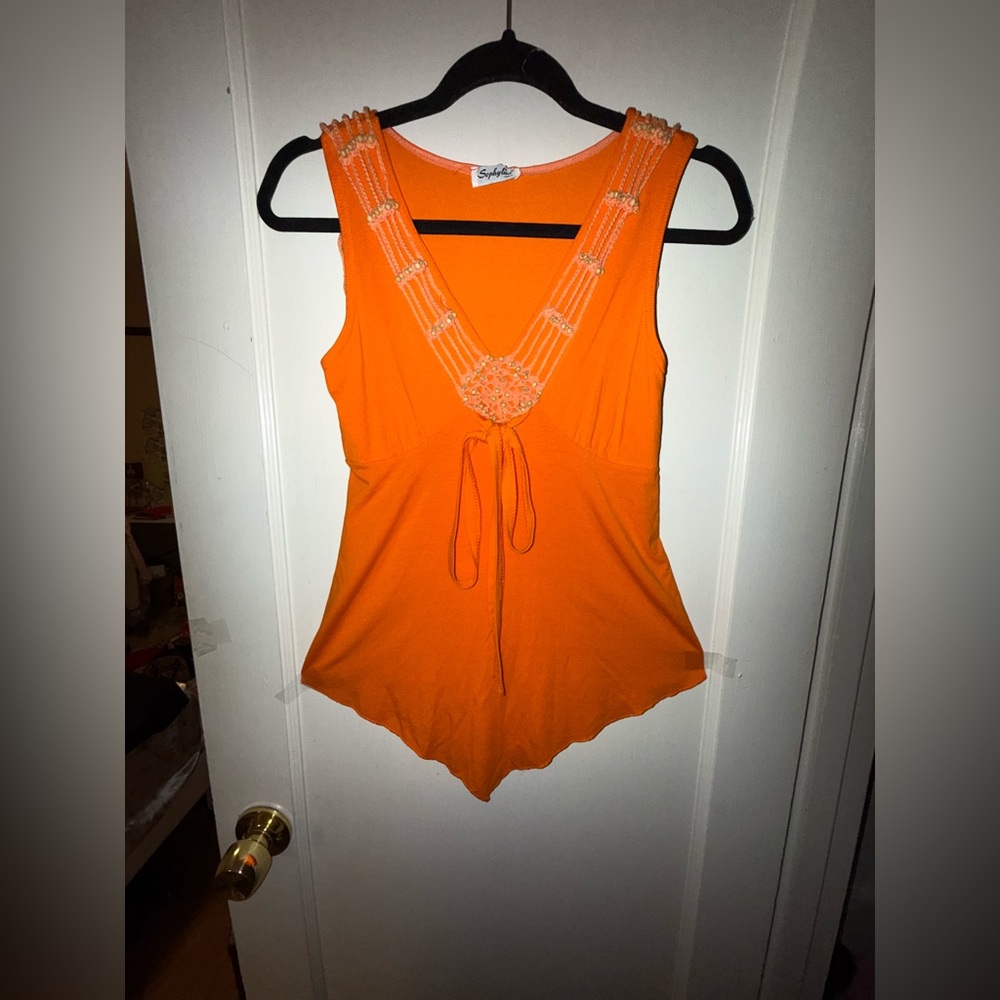 Orange Sleeveless Top